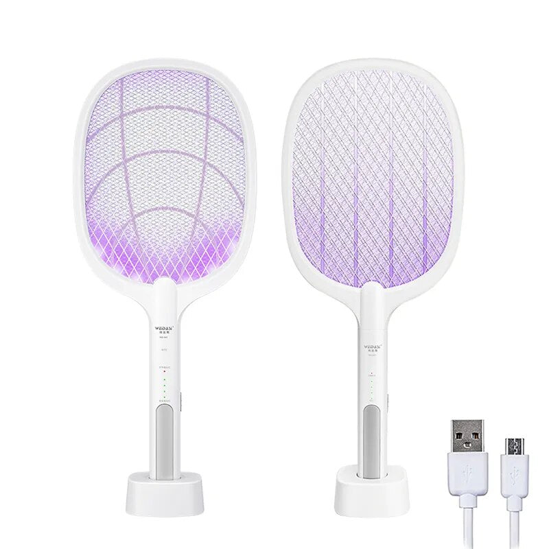 2 in 1 Mosquito Racket USB Rechargeable Fly Zapper