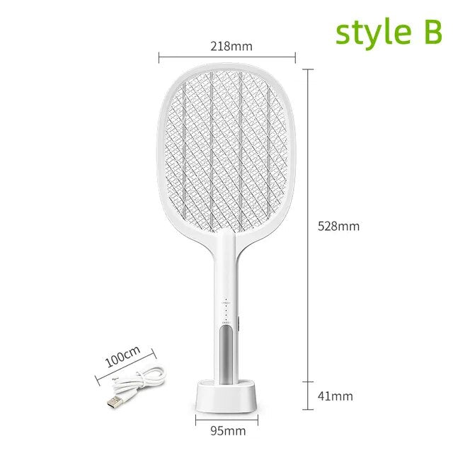 2 in 1 Mosquito Racket USB Rechargeable Fly Zapper