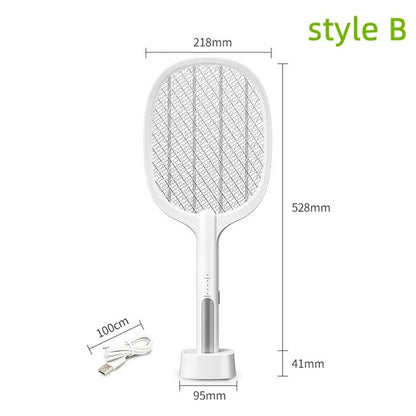 2 in 1 Mosquito Racket USB Rechargeable Fly Zapper