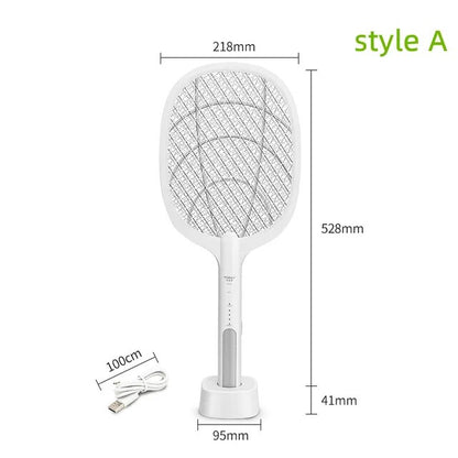 2 in 1 Mosquito Racket USB Rechargeable Fly Zapper