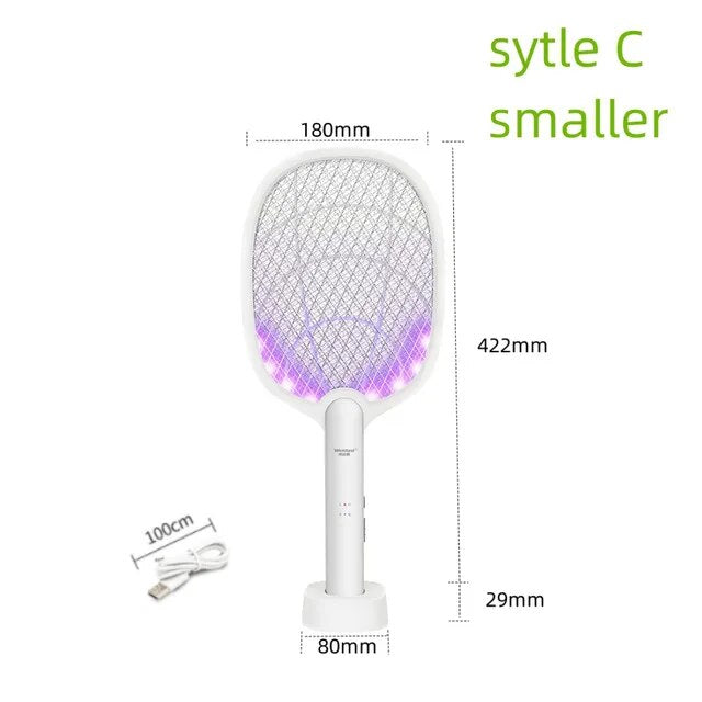 2 in 1 Mosquito Racket USB Rechargeable Fly Zapper