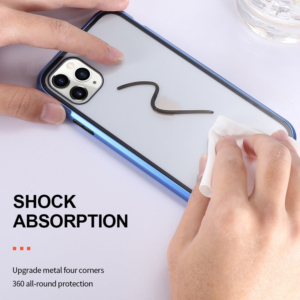 Magnetic Tempered Glass Metal Privacy Case for Iphone 