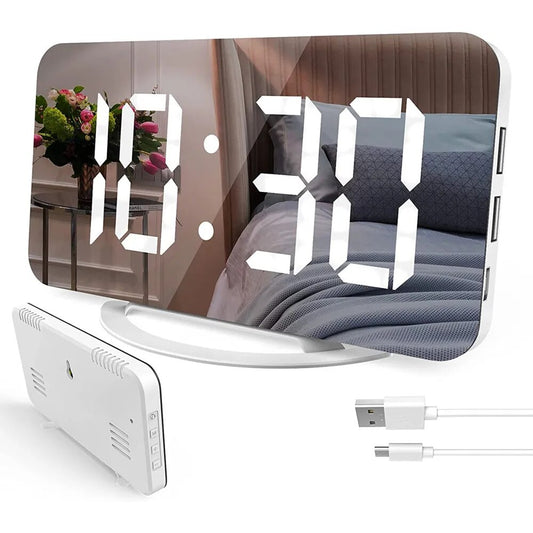 LED Digital Alarm Clock  With Mirror