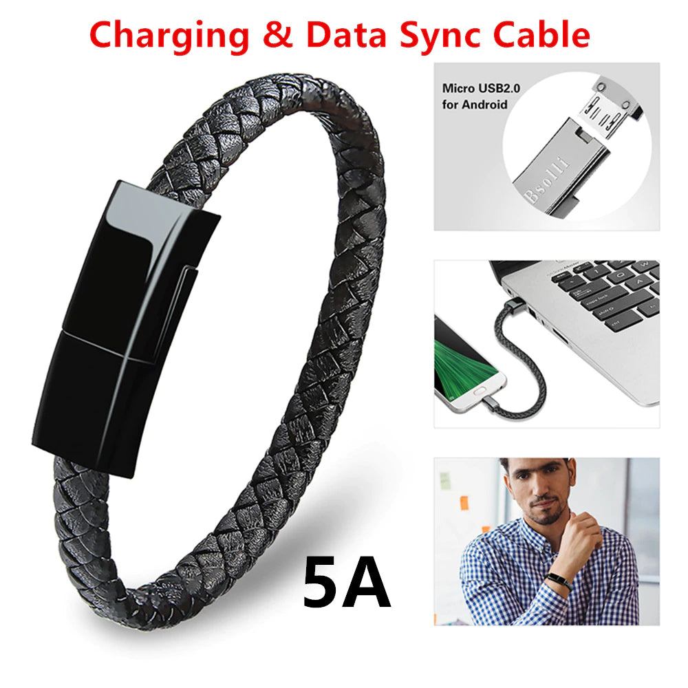 2022 Bracelet USB Charging Cable Data Charging Cord for Iphone XR 13 12 11 Max USB C Cable for Samsung HUAWEI Xiaomi Micro Cable